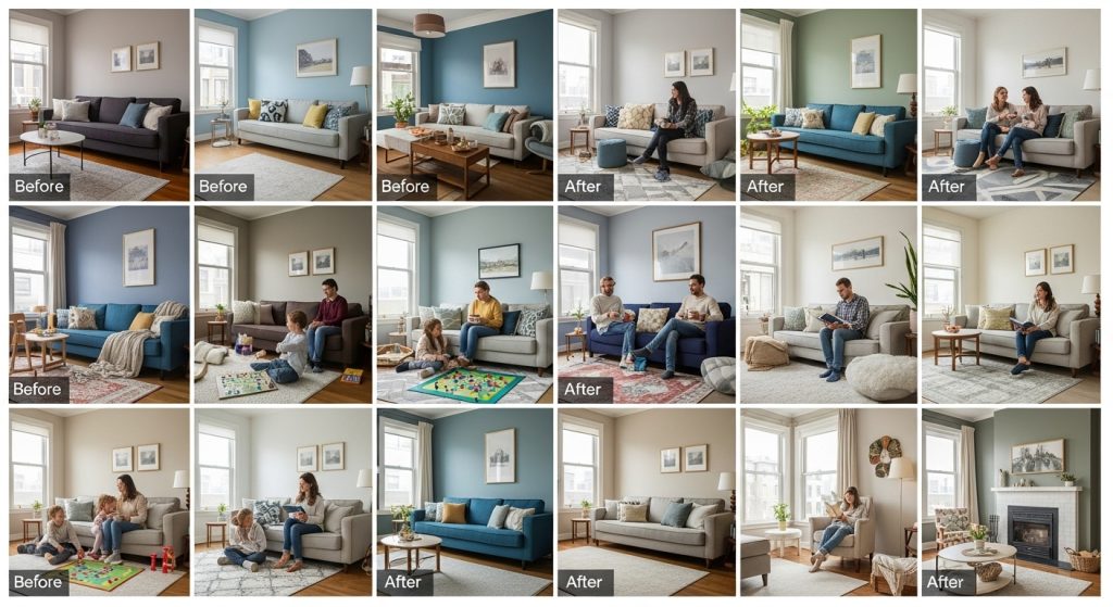 Avant/Après : 20 Transformations Spectaculaires de Salons Repeints pour l’Hiver