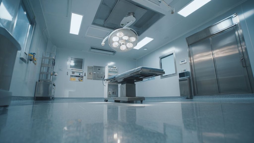 Revêtements antibactériens actifs à base de cuivre ou d’ions argent pour espaces médicaux.