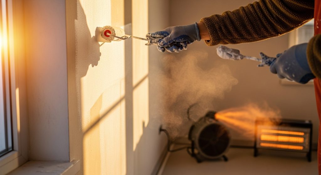 Chauffage, ventilation, séchage : réussir une peinture en période froide